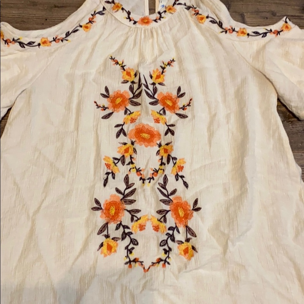 Anthropologie Floral Embroidered  Mini Dress L - Picture 2 of 7